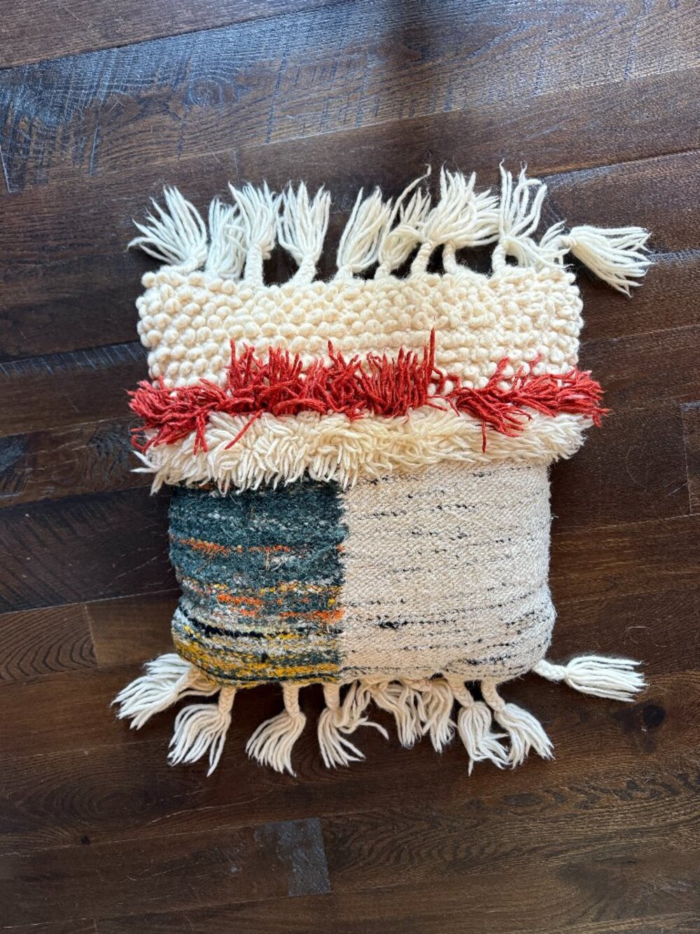 Anthropologie 18x20 Tufted Tassel Boho Throw Pillow